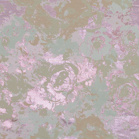 Beige, Pista Green and Metallic Pink Abstract Jacquard