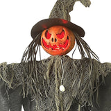 Pumpkin Hanging Scarecrow Rustic Ragged Clothes Halloween Decoration