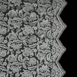 Ivory Floral Embroidered Mesh with Finished Edges