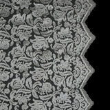 Ivory Floral Embroidered Mesh with Finished Edges