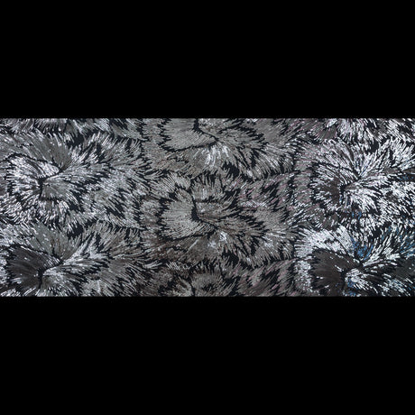 Mesh with Baby Sequins - Gray and Black Abstract