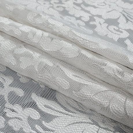 White Floral Embroidered Wonder Mesh