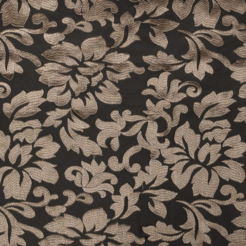 Gold Floral Embroidered Mesh