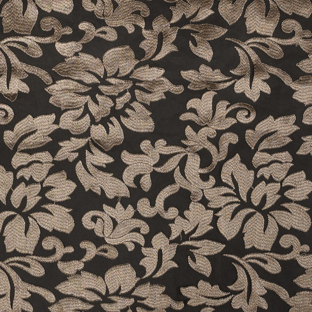 Gold Floral Embroidered Mesh