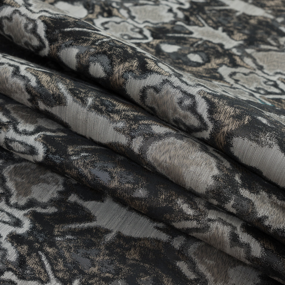 Gray and Beige Abstract Jacquard