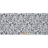 White, Navy and Brown Floral Stretch Cotton Pique
