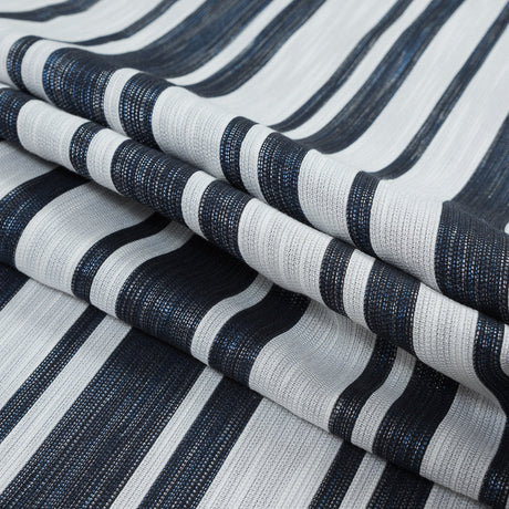 White Woven with Luminous Navy Barcode Stripes