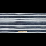 White Woven with Luminous Navy Barcode Stripes