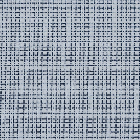 Navy and White Plaid Cotton Shirting
