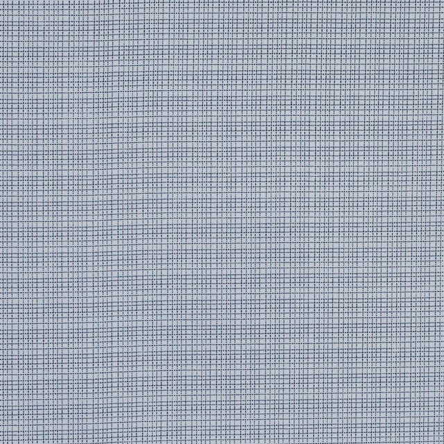 Navy and White Plaid Cotton Shirting