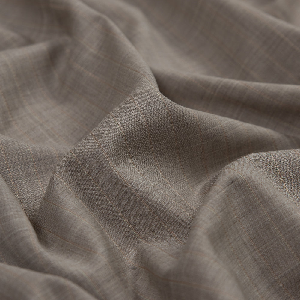 Winter Twig Striped Lightweight Wool Woven with Give