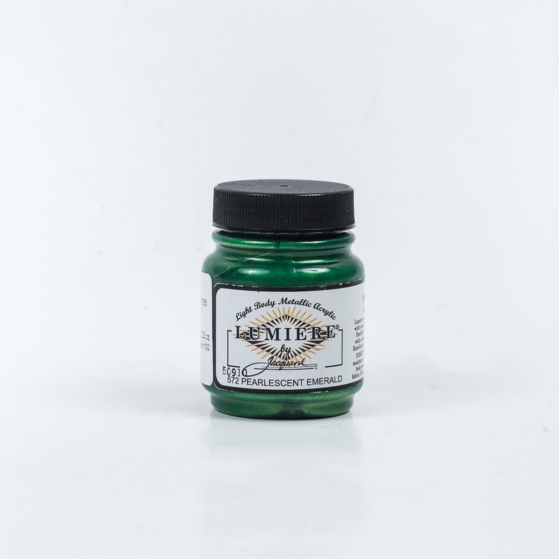 Jacquard Lumiere Textile Paint - 572 Pearlescent Emerald - Light Body Metallic Acrylic