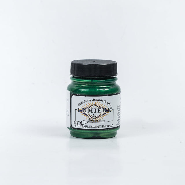 Jacquard Lumiere Textile Paint - 572 Pearlescent Emerald - Light Body Metallic Acrylic