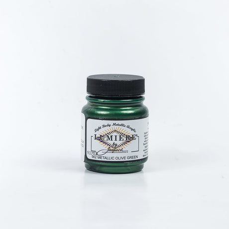 Jacquard Lumiere Textile Paint - 562 Metallic Olive Green - Light Body Metallic Acrylic