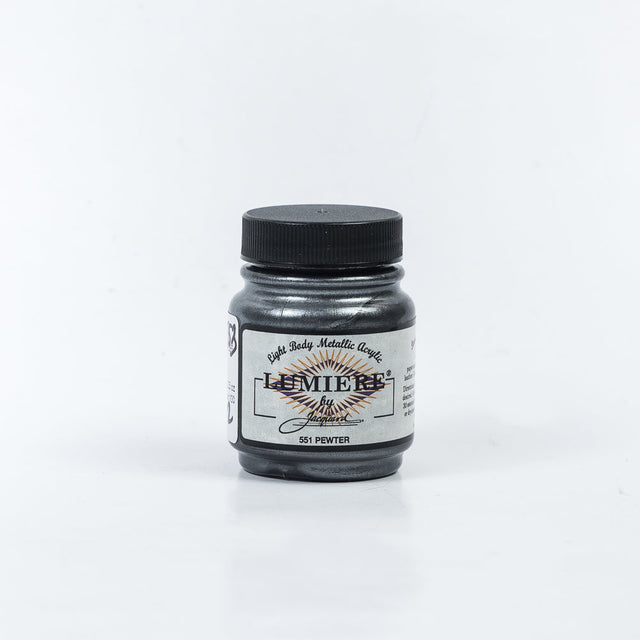 Jacquard Lumiere Textile Paint - 551 Pewter - Light Body Metallic Acrylic