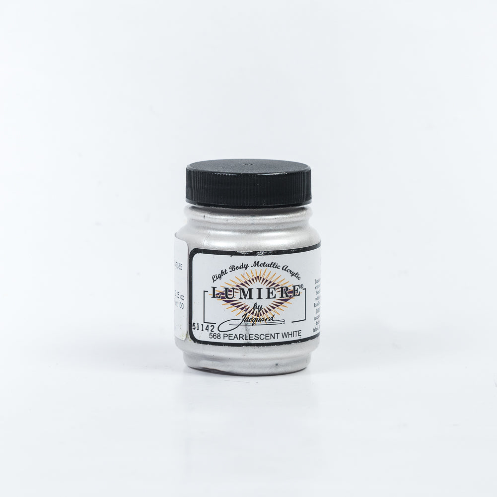 Jacquard Lumiere Textile Paint - 568 Pearlescent White - Light Body Metallic Acrylic
