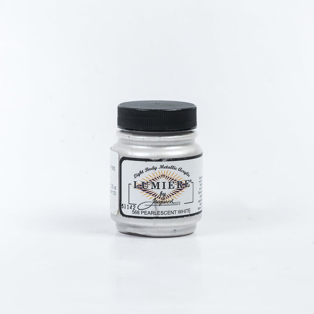 Jacquard Lumiere Textile Paint - 568 Pearlescent White - Light Body Metallic Acrylic