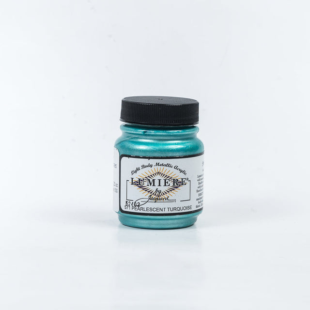 Jacquard Lumiere Textile Paint - 571 Pearlescent Turquoise - Light Body Metallic Acrylic
