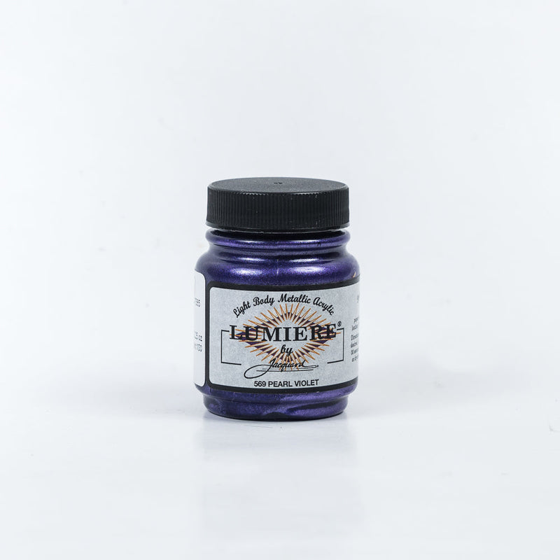 Jacquard Lumiere Textile Paint - 569 Pearl Violet - Light Body Metallic Acrylic