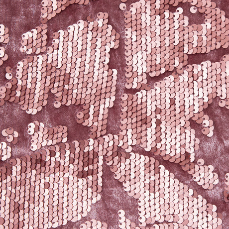 Stretch Velour with Sequins - Dusty Rose