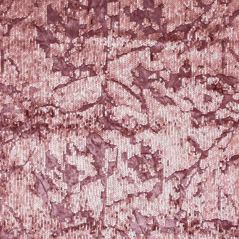 Stretch Velour with Sequins - Dusty Rose