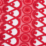 Guipure Lace - Flame Scarlet Red Geometric