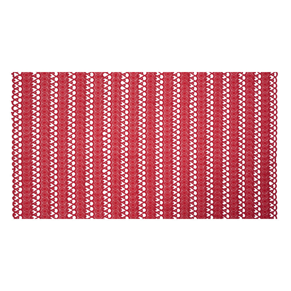 Guipure Lace - Flame Scarlet Red Geometric