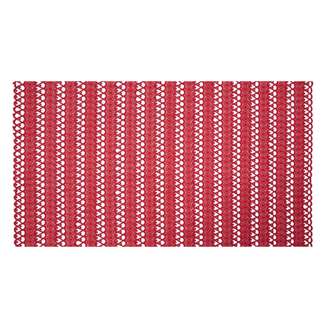 Guipure Lace - Flame Scarlet Red Geometric