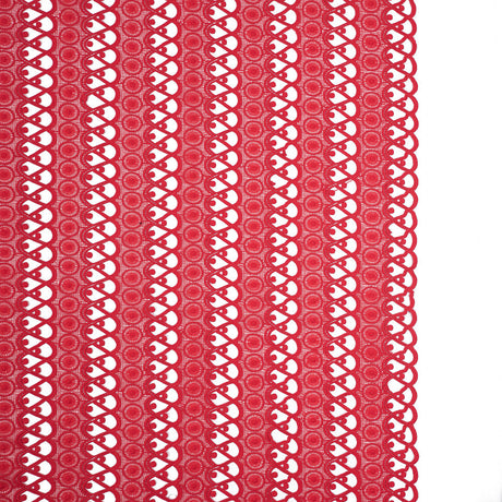Guipure Lace - Flame Scarlet Red Geometric