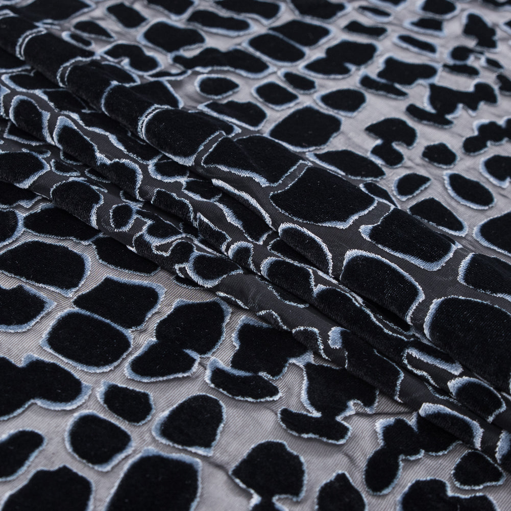 Alligator Skin Burnout Velvet - Black