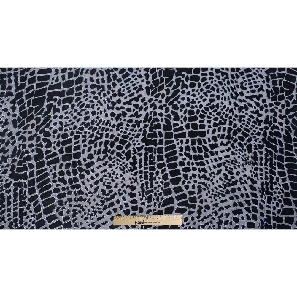 Alligator Skin Burnout Velvet - Black