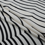 Famous NYC Designer Gardenia and Black Abstract Polyester Panel