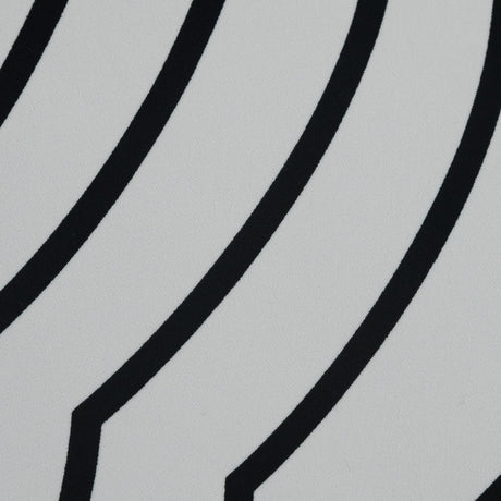 Famous NYC Designer Gardenia and Black Abstract Polyester Panel