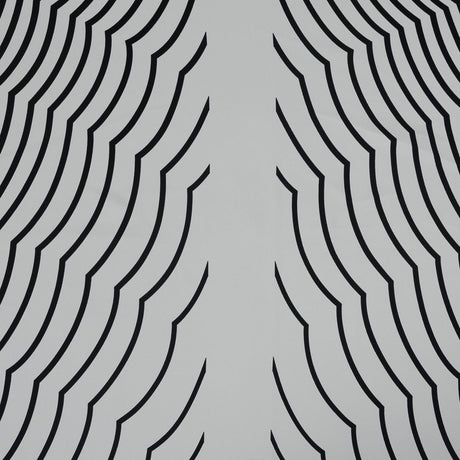 Famous NYC Designer Gardenia and Black Abstract Polyester Panel