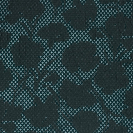 Emerald Green Wool and Acrylic Netting Backed by Fine Floral Knit
