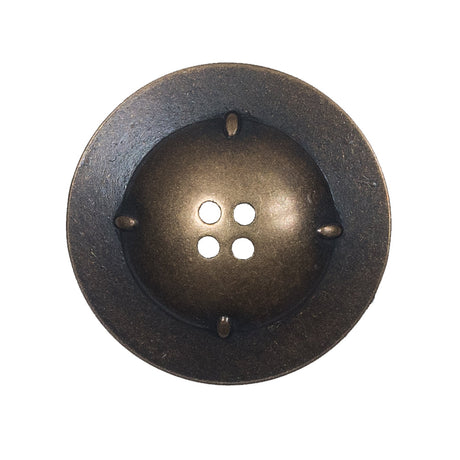 Italian Antique Gold Metal 4-Hole Button - 44L/28mm