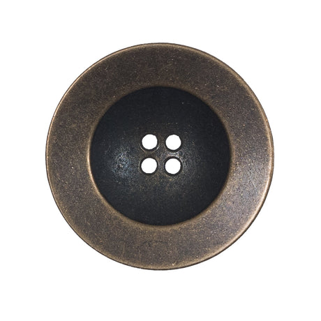 Italian Antique Gold Metal 4-Hole Button - 44L/28mm