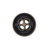 Italian Antique Gold Metal 4-Hole Button - 36L/23mm