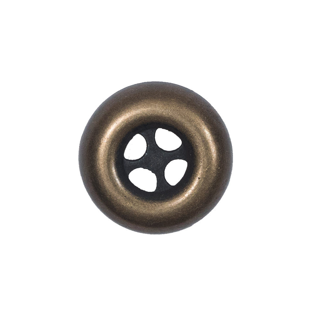 Italian Antique Gold Metal 4-Hole Button - 36L/23mm