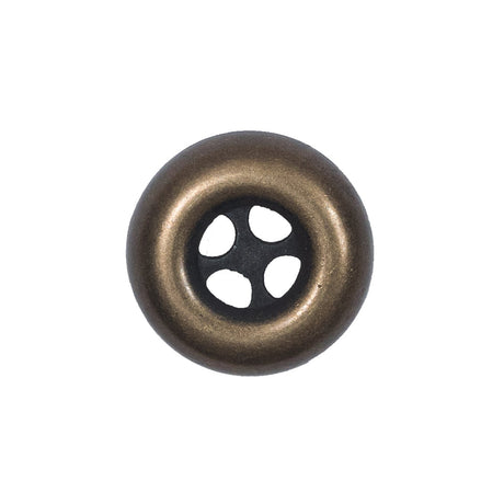 Italian Antique Gold Metal 4-Hole Button - 36L/23mm