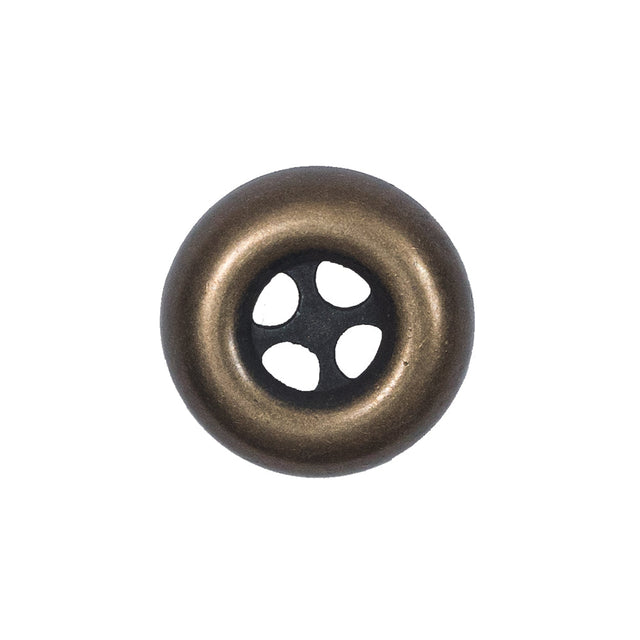 Italian Antique Gold Metal 4-Hole Button - 36L/23mm