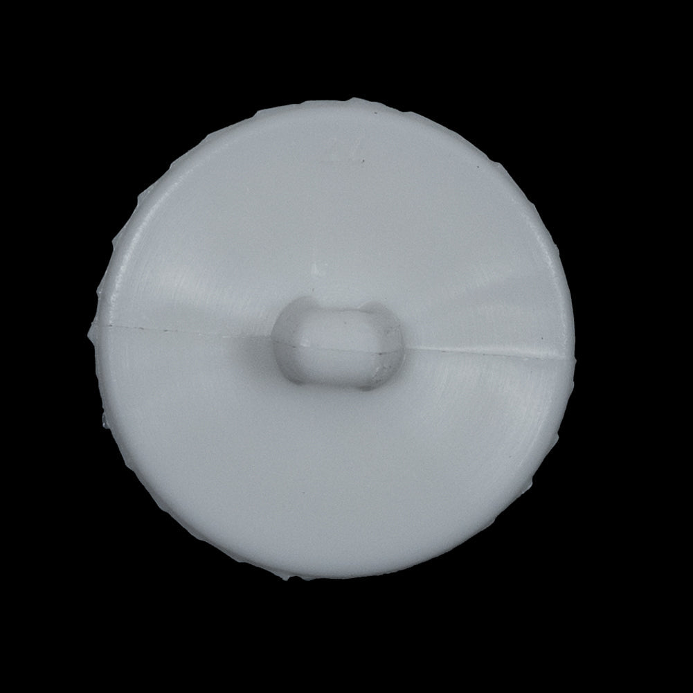 White Detailed Plastic Shank-Back Button - 44L/28mm