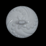 White Floral Nylon Shank Back Button - 44L/28mm
