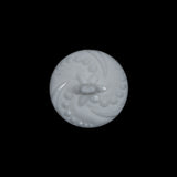 White Floral Plastic Shank-Back Button - 30L/19mm