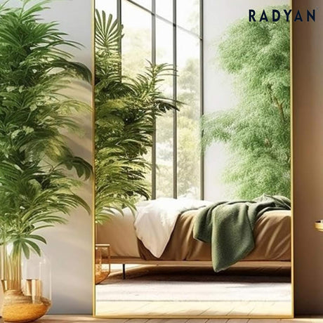 Vlush Full Length Mirror, 65"x22" with Aluminum Frame (Gold)