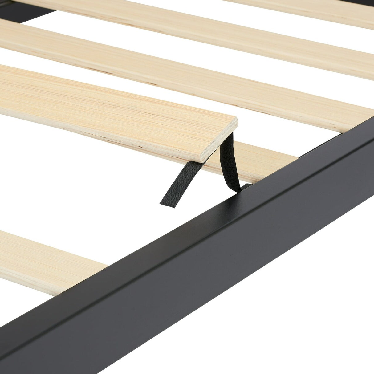 Mainstays Metal Bed Frame with Wood Legs, Black, Twin