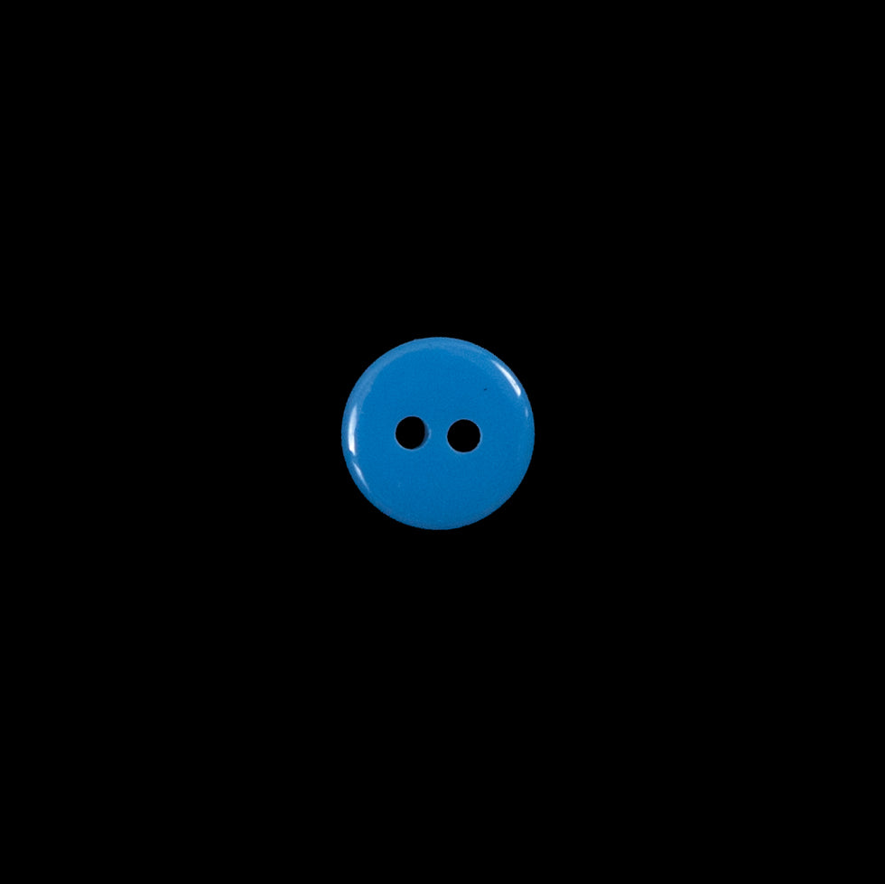 Blue and White Plastic Button - 16L/10mm