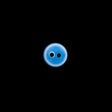 Blue and White Plastic Button - 16L/10mm