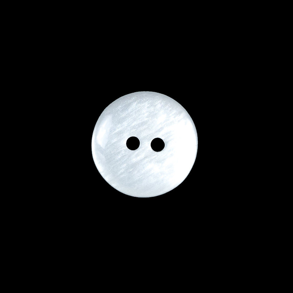 White 2-Hole Plastic Button - 22L/14mm