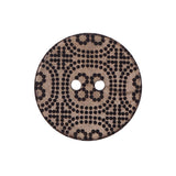 Italian Brown Etched Coconut Button - 40L/25.5mm